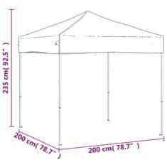 Greatstore Zložljivi šotor za zabavo, krem, 2x2 m
