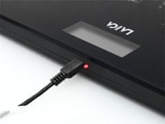 Laica PS 1080 osebna tehtnica, USB polnjenje, črna