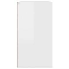 Vidaxl Kozmetična omarica visok sijaj bela 80x40x75 cm konstruiran les