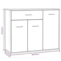 Vidaxl Komoda dimljeni hrast 88x30x70 cm konstruiran les