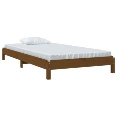 Vidaxl Postelja medeno rjava 75x190 cm trdna borovina