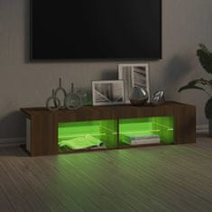 Vidaxl TV omarica z LED lučkami rjavi hrast 135x39x30 cm