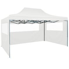 Greatstore Zložljiv vrtni šotor s 3 stranicami 3x4,5 m bel