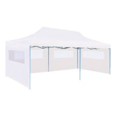 Vidaxl Zložljiv pop-up vrtni šotor s stranicami 3x6 m jeklen bel