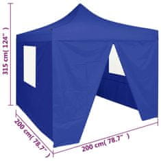 Greatstore Profesionalen zložljiv vrtni šotor s 4 stranicami 2x2 m jeklo