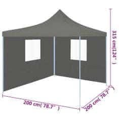 Greatstore Profesionalen zložljiv vrtni šotor z 2 stranicama 2x2 m jeklo