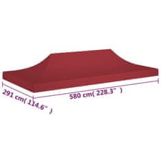 Vidaxl Streha za vrtni šotor 6x3 m bordo 270 g/m2