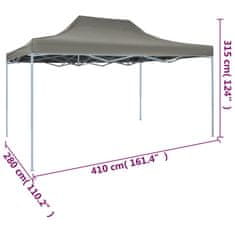 shumee Profesionalen zložljiv vrtni šotor 3x4 m jeklen antraciten