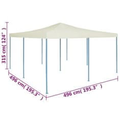 Vidaxl Zložljiv paviljon 5x5 m krem