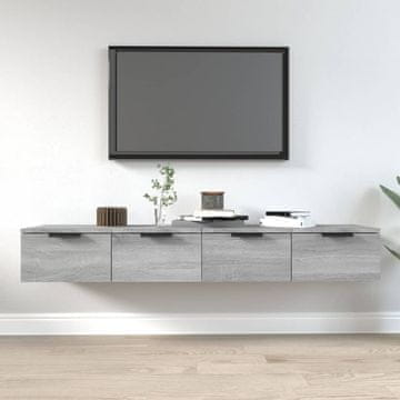 Vidaxl vidaXL Stenske omarice, komplet 2 kosov, siv hrast sonoma, 68x30x20 cm