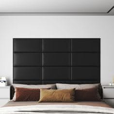shumee vidaXL Stenski paneli 12 kosov črni 60x30 cm umetno usnje 2,16 m²