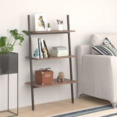 Vidaxl 3-nadstropni prislonski regal temno rjav in črn 64x34x116 cm