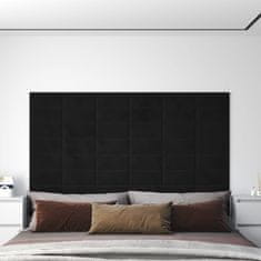 shumee vidaXL Stenski paneli 12 kosov črni 30x15 cm žamet 0,54 m²