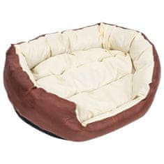 Vidaxl Pasja blazina dvostranska in pralna rjava in krem 85x70x20 cm