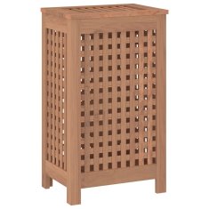 Vidaxl Koš za perilo 35x25x60 cm trdna tikovina