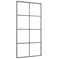 Vidaxl Drsna vrata črna 102,5x205 cm ESG steklo in aluminij