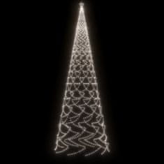 Greatstore Božično drevo s konico 3000 hladno belih LED diod 800 cm