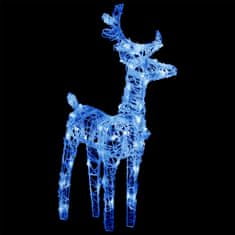 Greatstore Božični severni jeleni 2 kosa modri 80 LED akril
