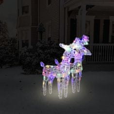 Greatstore Božični severni jeleni 2 kosa večbarvni 80 LED akril