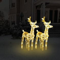 Greatstore Božični severni jeleni 2 kosa toplo beli 80 LED akril