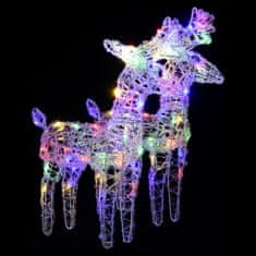 Greatstore Božični severni jeleni 2 kosa večbarvni 80 LED akril