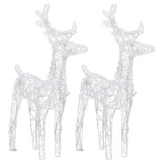 Greatstore Božični severni jeleni 2 kosa hladno beli 80 LED akril