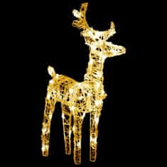 Greatstore Božični severni jeleni 2 kosa toplo beli 80 LED akril