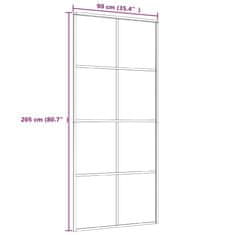 Vidaxl Drsna vrata črna 90x205 cm ESG steklo in aluminij