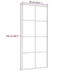 Greatstore Drsna vrata črna 90x205 cm ESG steklo in aluminij