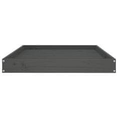 Vidaxl Pasja postelja siv 101,5x74x9 cm trdna borovina