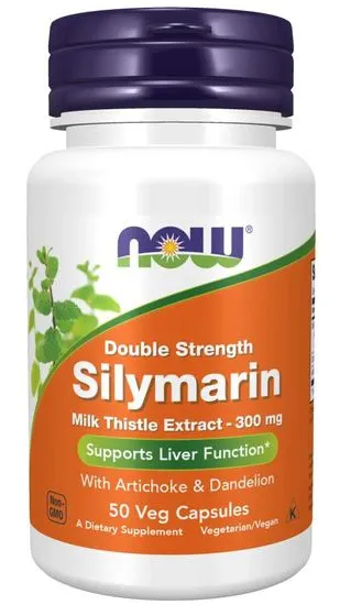 NOW Foods Double Strength Silymarin ekstrakt mlečnega badlja, 300 mg, 50 zeliščnih kapsul