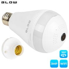 Blow H-823 IP kamera + LED žarnica, WiFi, FHD, 3MP, 360°, bela