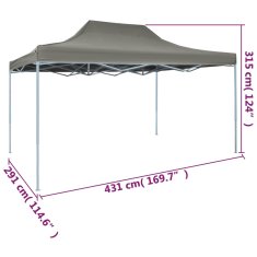 Vidaxl Zložljivi šotor pop-up 3x4,5 m antracitne barve