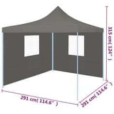 shumee Zložljiv pop-up šotor za zabave 2 stranici 3x3 m antracit