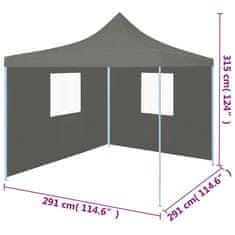 Vidaxl Zložljiv pop-up šotor za zabave 2 stranici 3x3 m antracit