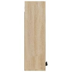 Vidaxl Stenska kopalniška omarica sonoma hrast 32x20x67 cm