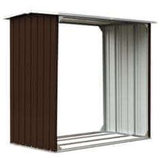 Vidaxl Vrtna lopa za drva pocinkano jeklo 172x91x154 cm rjava