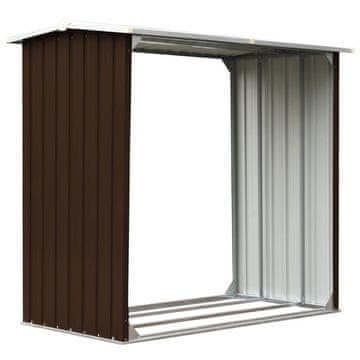 Vidaxl Vrtna lopa za drva pocinkano jeklo 172x91x154 cm rjava