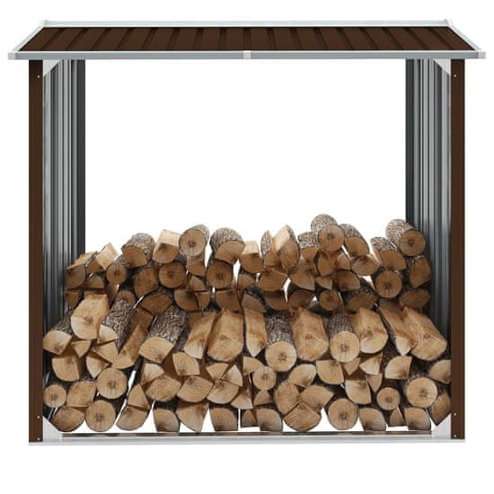 Vidaxl Vrtna lopa za drva pocinkano jeklo 172x91x154 cm rjava