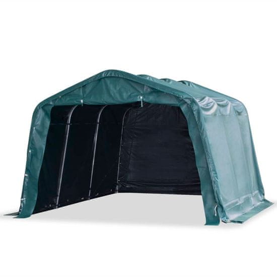 Vidaxl Premični šotor za živino PVC 550 g/m² temno zelen