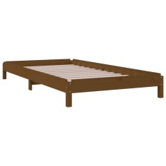 Vidaxl Postelja medeno rjava 75x190 cm trdna borovina