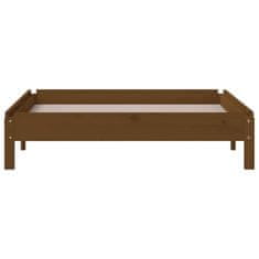 Vidaxl Postelja medeno rjava 75x190 cm trdna borovina