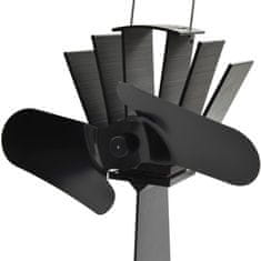 Greatstore Ventilator za kamin na toploto z 2 kriloma črn