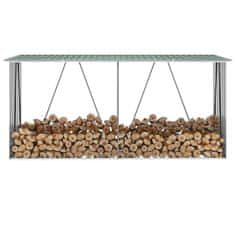 shumee Vrtna lopa za drva pocinkano jeklo 330x84x152 cm zelena