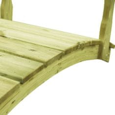 Vidaxl Vrtni most z ograjo 170x74x105 cm impregnirana borovina