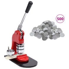 Vidaxl Naprava za značke s 500 gumbi za značke 25 mm