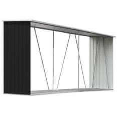 Vidaxl Vrtna lopa za drva pocinkano jeklo 330x84x152 cm antracitna