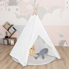 Greatstore Otroški tipi šotor z vrečo peach skin bel 120x120x150 cm