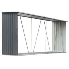 Greatstore Vrtna lopa iz pocinkanega jekla 330x84x152 cm siva