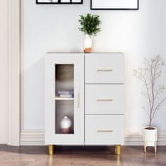Vidaxl Komoda bela 69,5x34x90 cm inženirski les